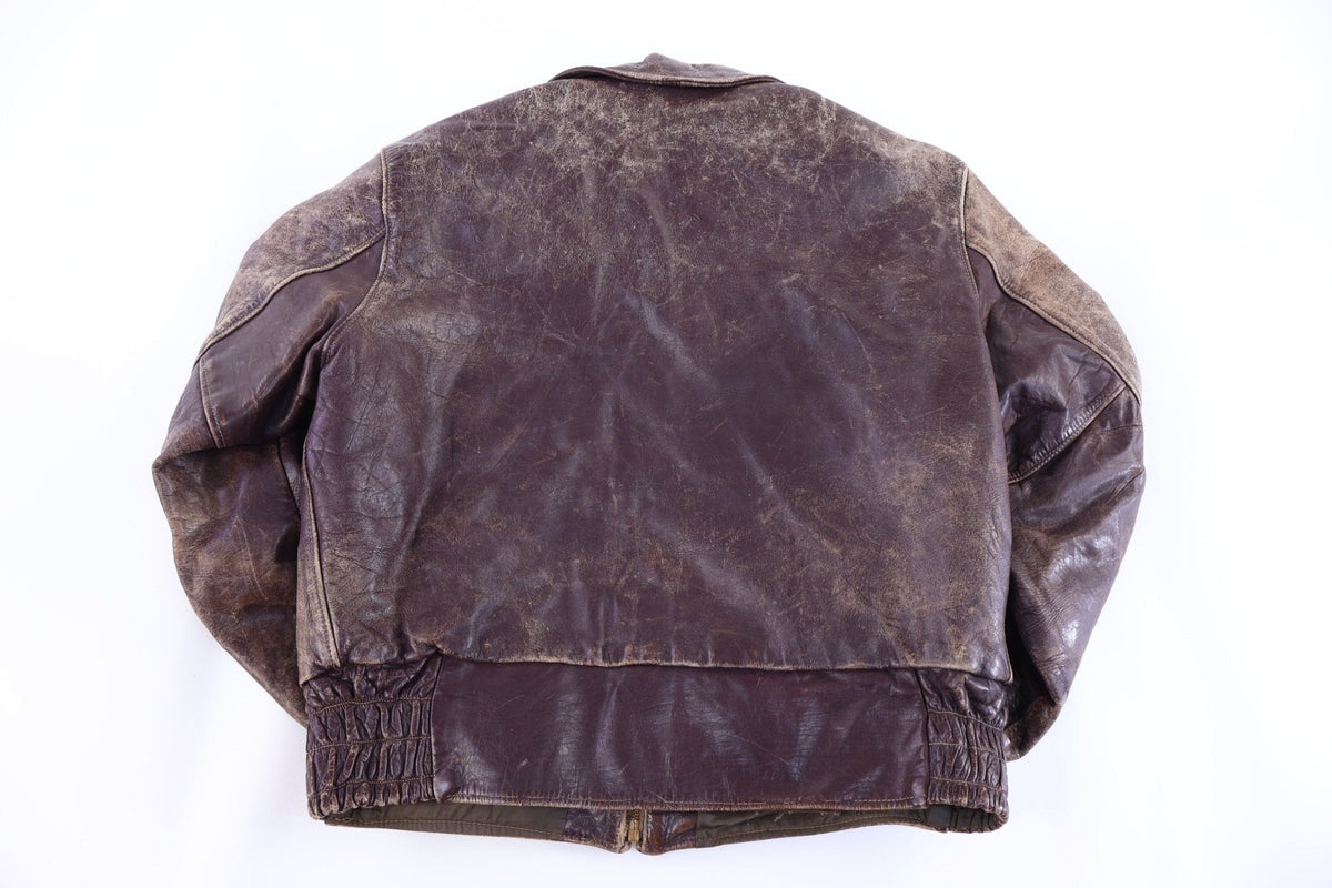 1940’s Timme Alpaca Pile Brown Horse Hide Leather Jacket product image 2