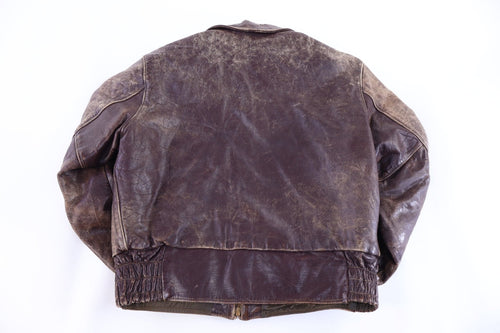 1940’s Timme Alpaca Pile Brown Horse Hide Leather Jacket product image 2