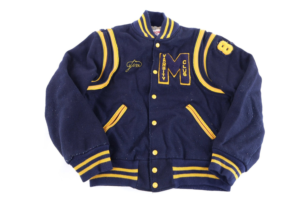 1984 Holloway Navy & Yellow Wool Varsity Jacket product image 2