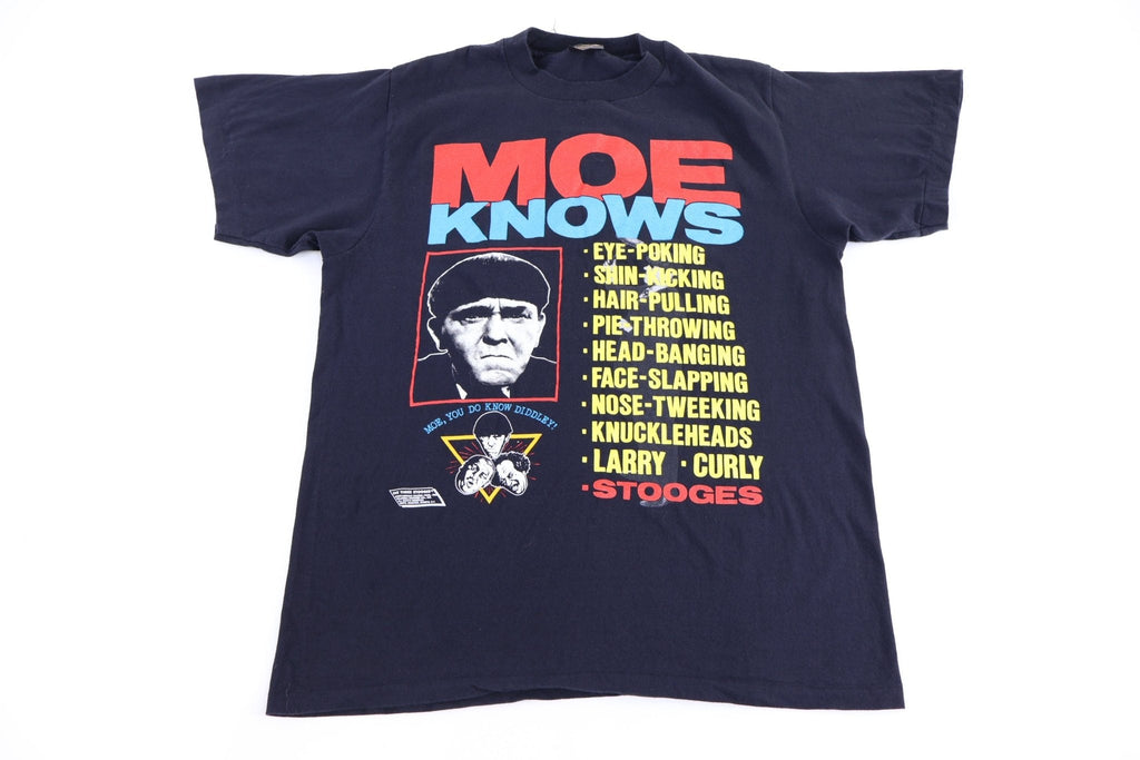 1990 Three Stooges Moe Knows Graphic T-shirt product image 1
