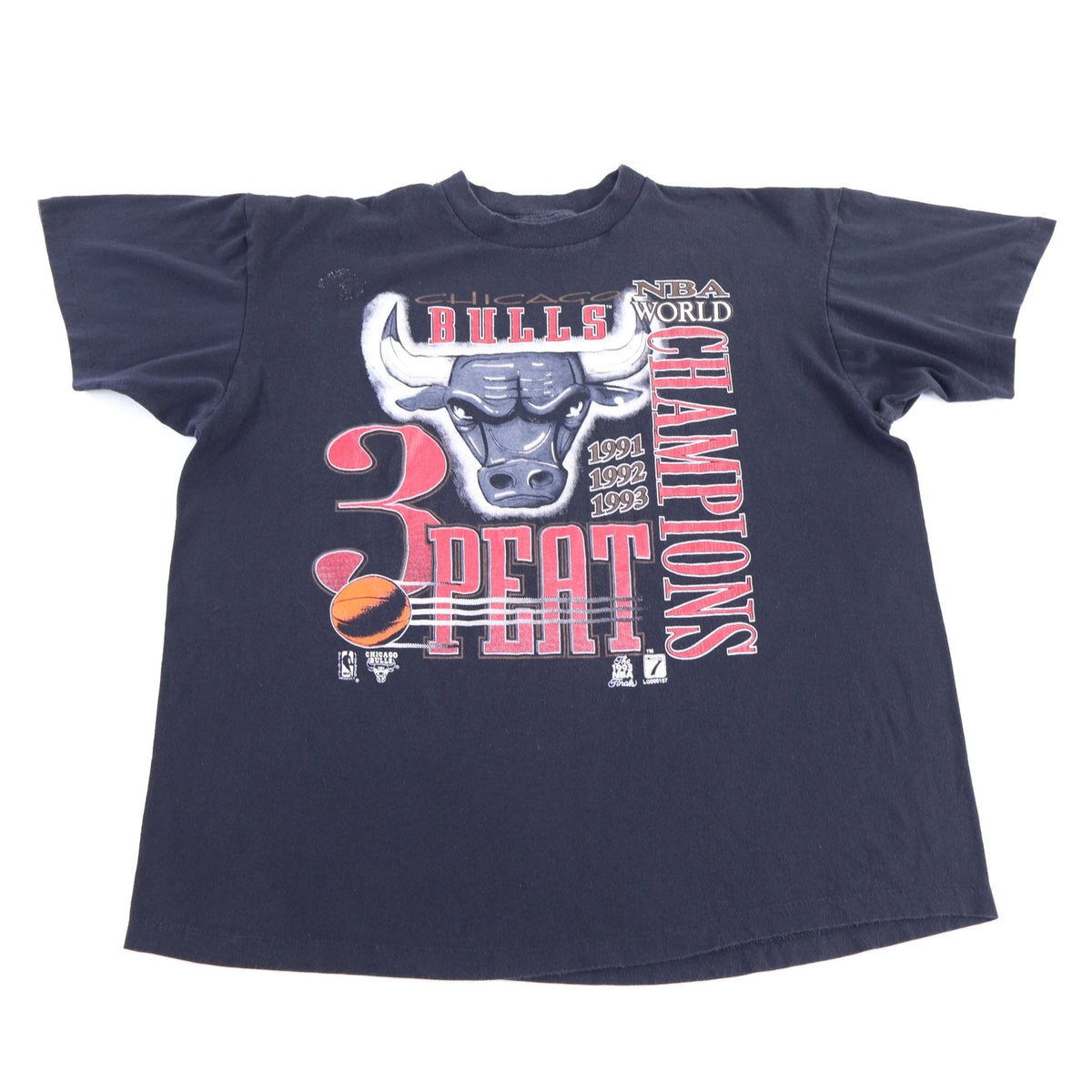 1993 Three Peat Champs Chicago Bulls Basketball T-shirt product image 1