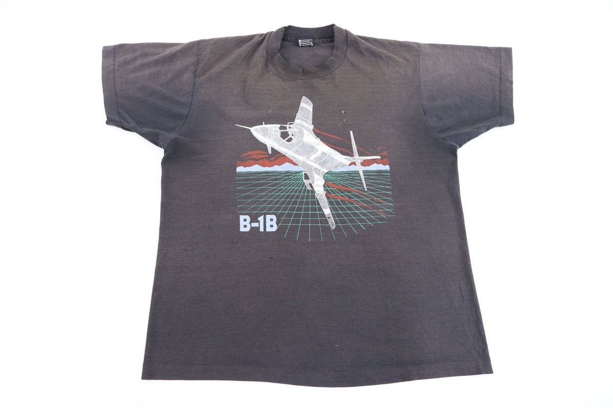 80's B-1B Bomber Airplane Graphic T-shirt product image 1