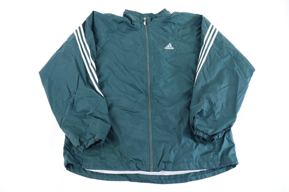 90's Adidas Embroidered Logo Green Full Zip Jacket product image 1