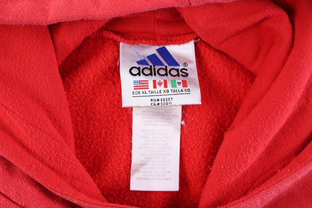 90's Adidas Embroidered Logo Red Pullover Hoodie product image 4