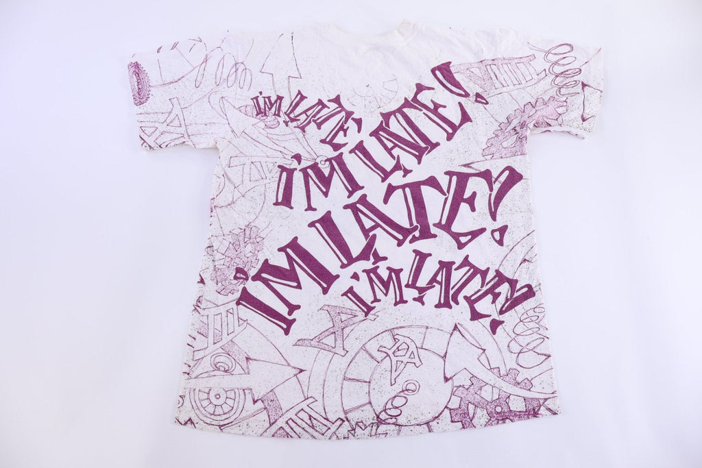 90's Alice In Wonderland White Rabbit I’m Late T-shirt product image 2