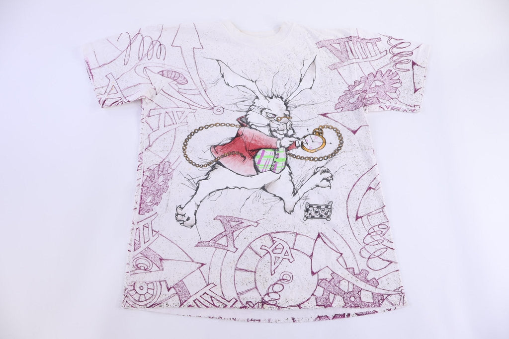 90's Alice In Wonderland White Rabbit I’m Late T-shirt product image 1