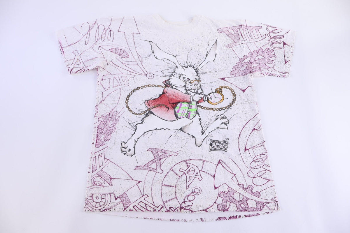 90's Alice In Wonderland White Rabbit I’m Late T-shirt product image 1
