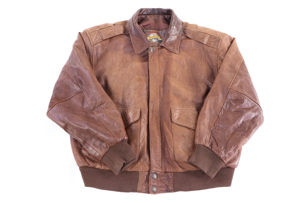 90's American Bound Brown Leather Jacket product image 1