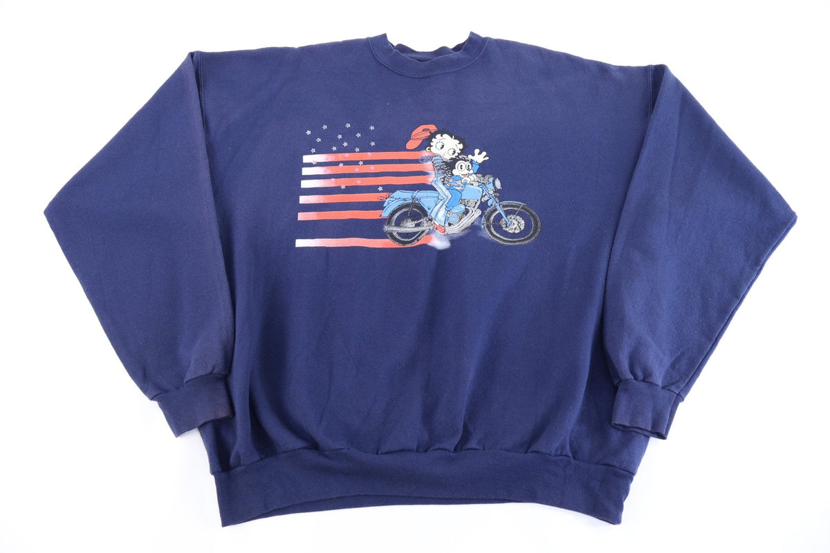 90's Betty Boop Motorcycle Graphic Sweatshirt product image 1