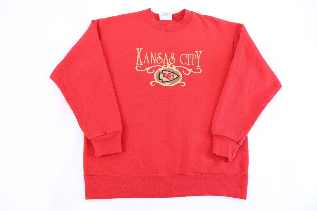 90's Kansas City Chiefs Football Embroidered Sweatshirt product image 1