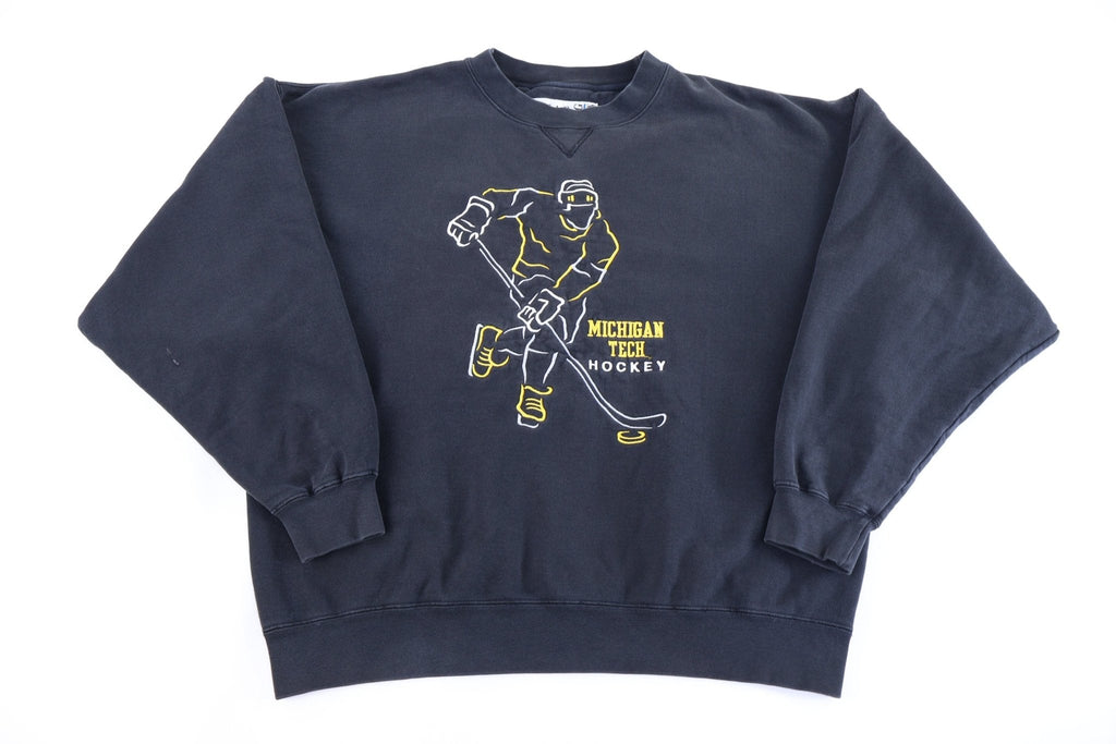 90's Michigan Tech Hockey Embroidered Sweatshirt product image 1