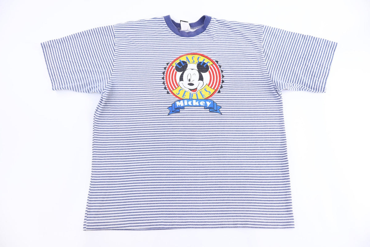 90's Mickey Mouse Classic Series Striped T-shirt product image 1