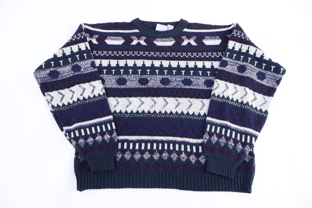 90's Todays New Multipattern Knit Sweater