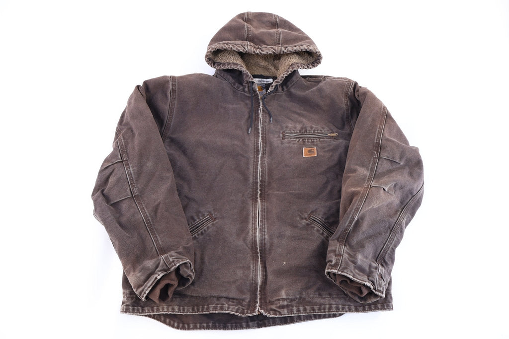 Carhartt Logo Patch Brown Sherpa Lined Full Zip Jacket product image 1