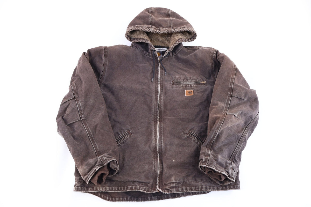 Carhartt Logo Patch Brown Sherpa Lined Full Zip Jacket product image 1