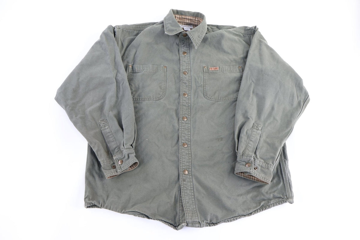 Carhartt Logo Patch Green LS Button Down