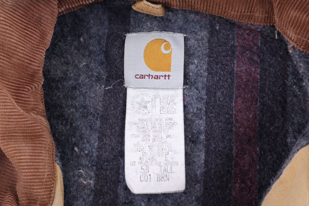 Carhartt Logo Patch Tan Blanket Lined Chore Jacket