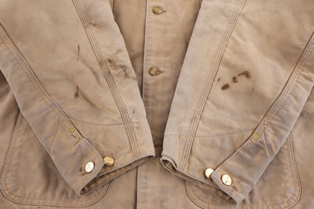 Carhartt Logo Patch Tan Blanket Lined Chore Jacket