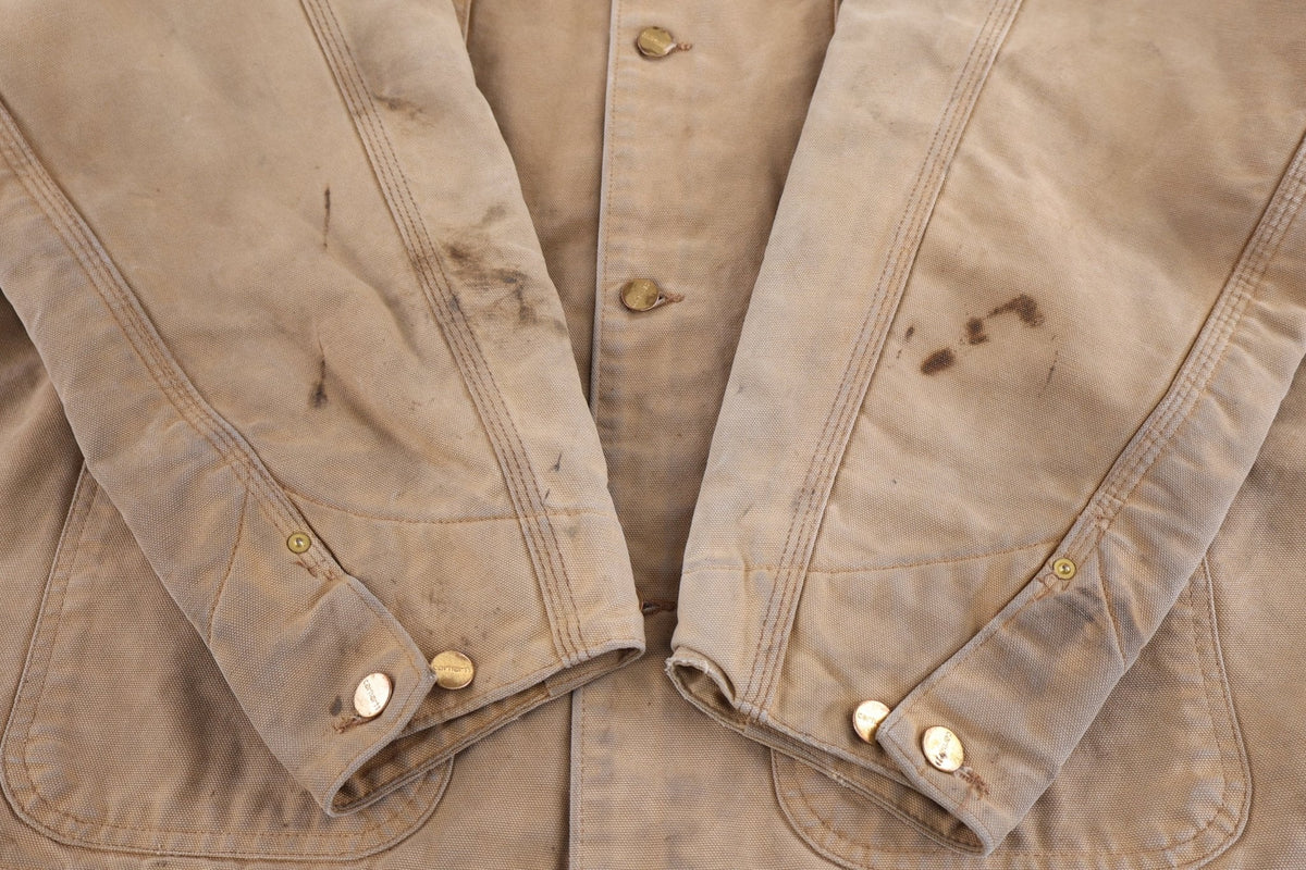 Carhartt Logo Patch Tan Blanket Lined Chore Jacket