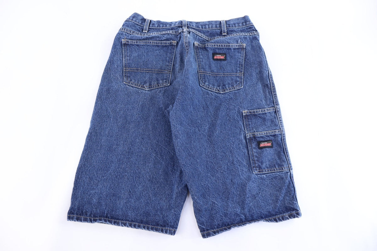 Dickies Logo Patch Dark Wash Denim Shorts product image 1