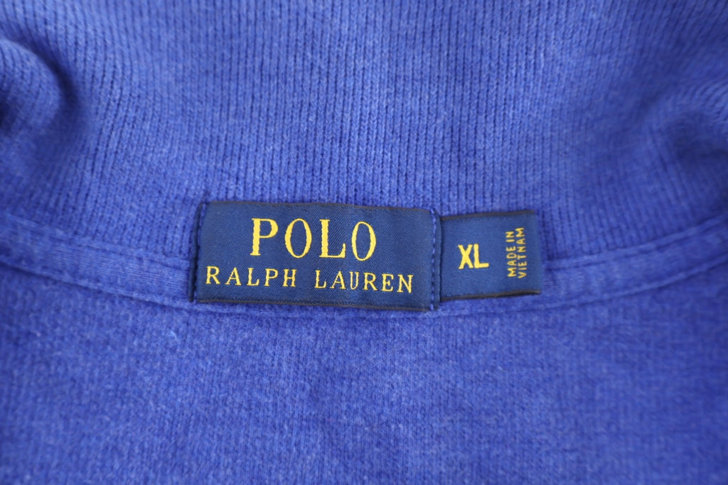 Polo Ralph Lauren Embroidered Logo Blue Quarter Zip Sweater