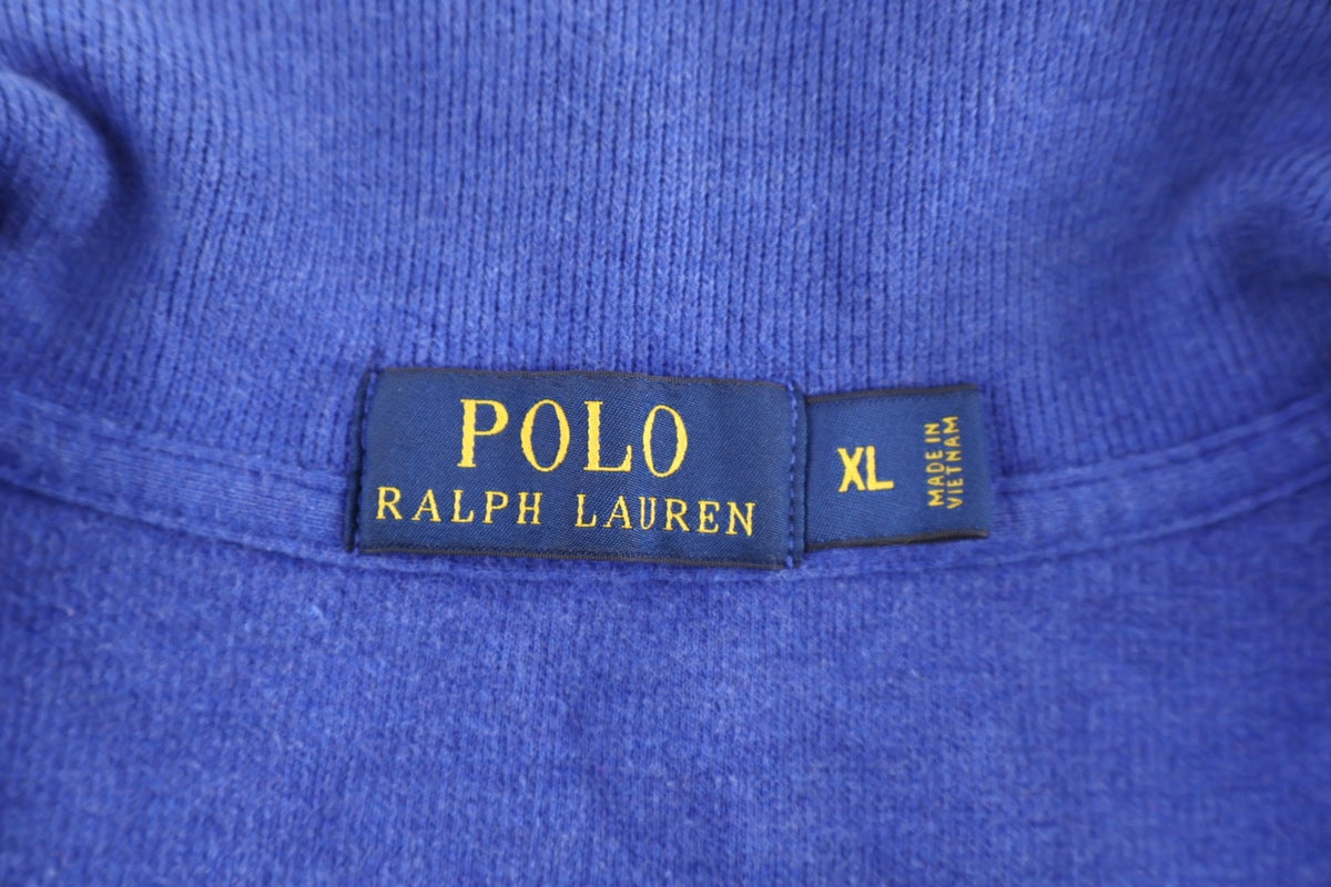 Polo Ralph Lauren Embroidered Logo Blue Quarter Zip Sweater