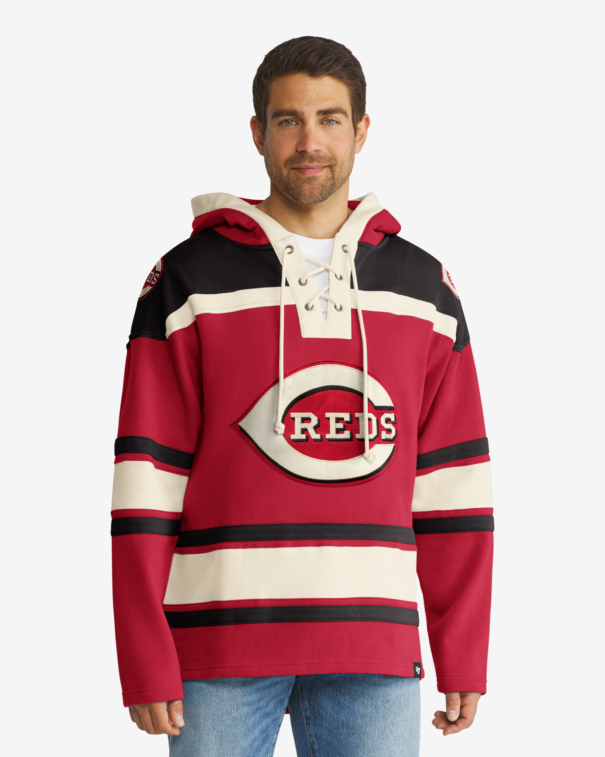 CINCINNATI REDS '47 SUPERIOR LACER PULLOVER HOOD product image 1
