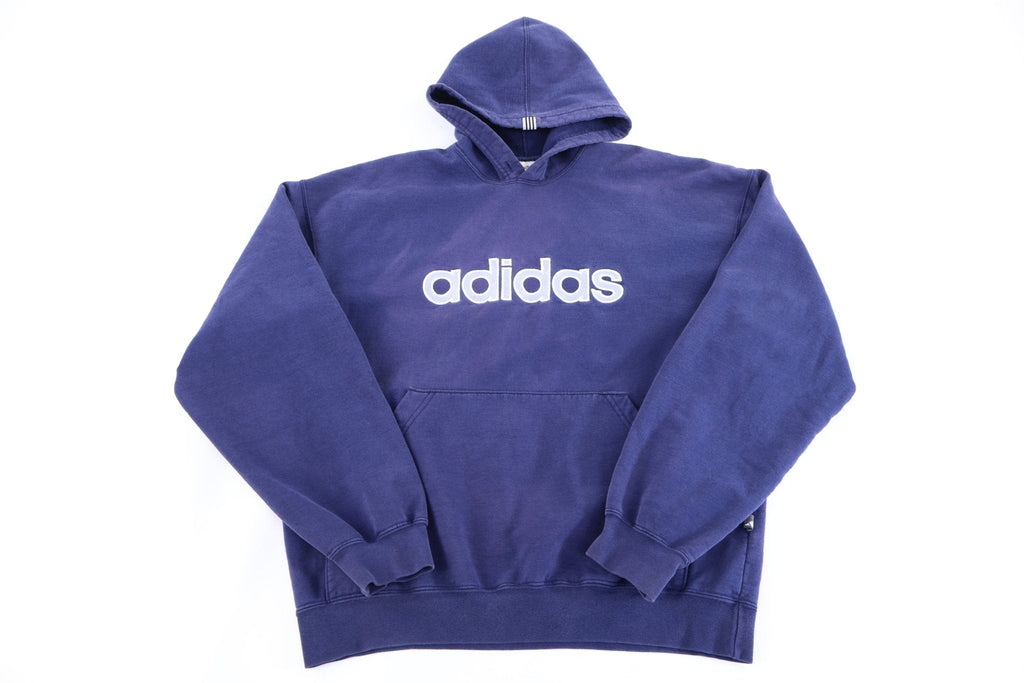 Vintage Adidas Embroidered Logo Blue Pullover Hoodie product image 1