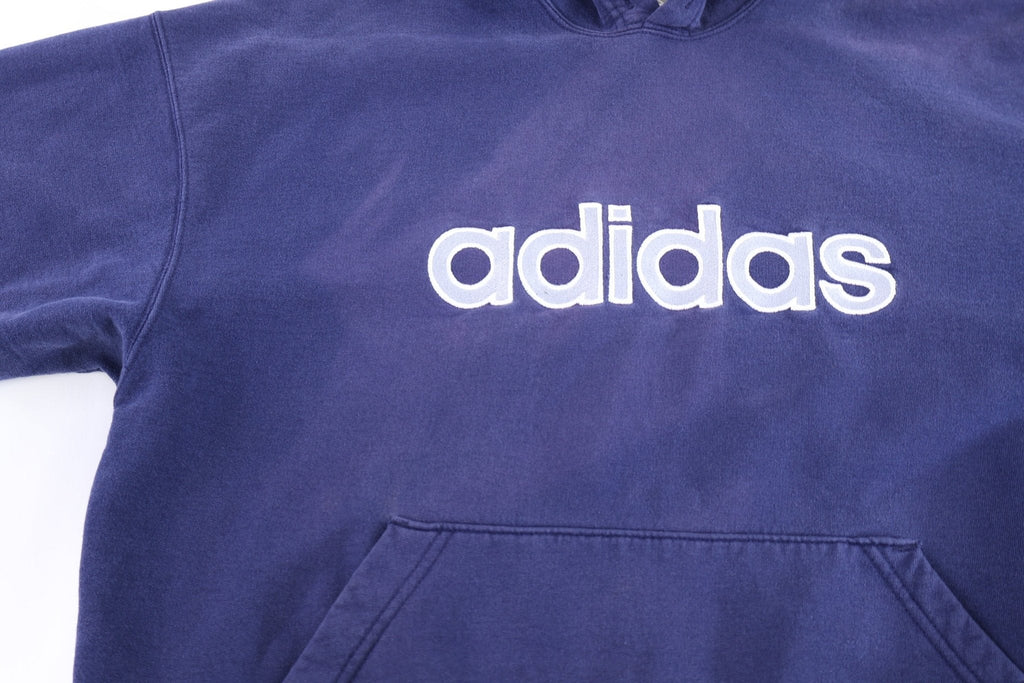 Vintage Adidas Embroidered Logo Blue Pullover Hoodie product image 3