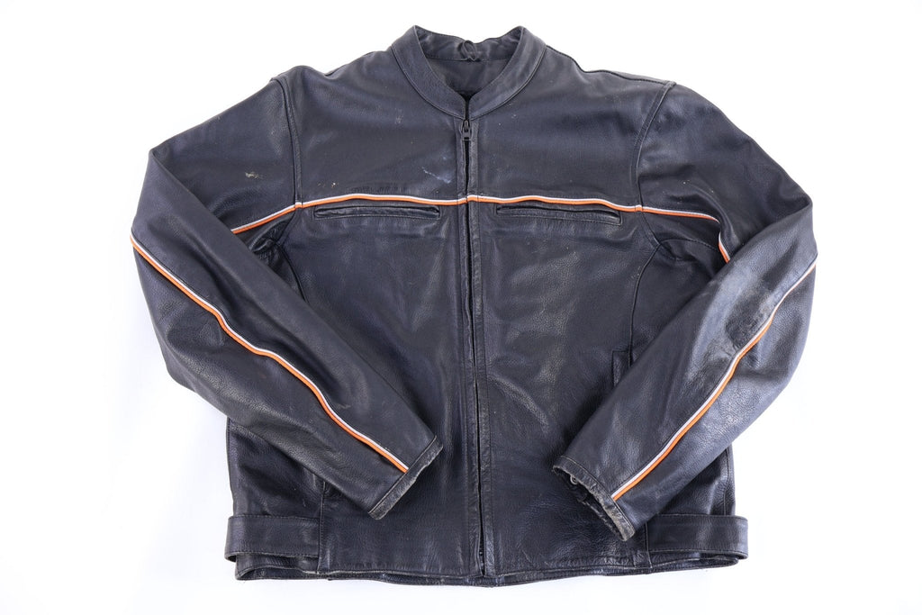 Vintage River Road Black Full Zip Leather Jacket product image 1