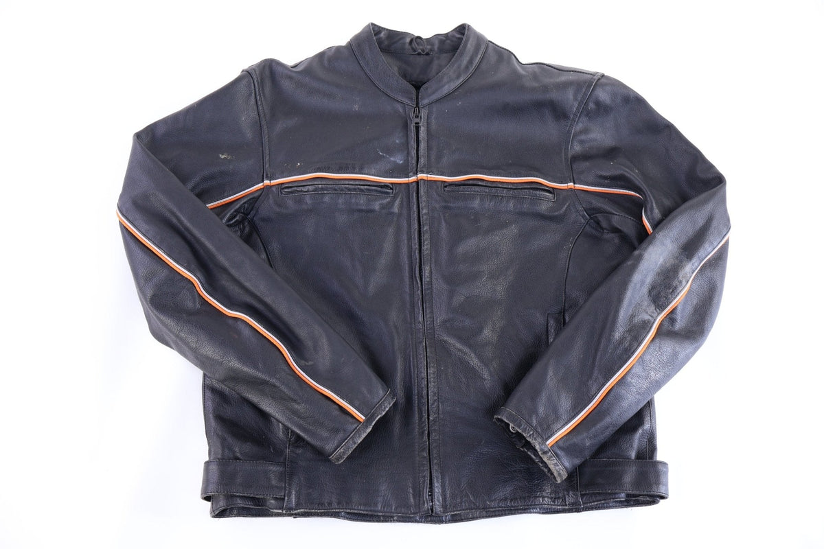 Vintage River Road Black Full Zip Leather Jacket product image 1