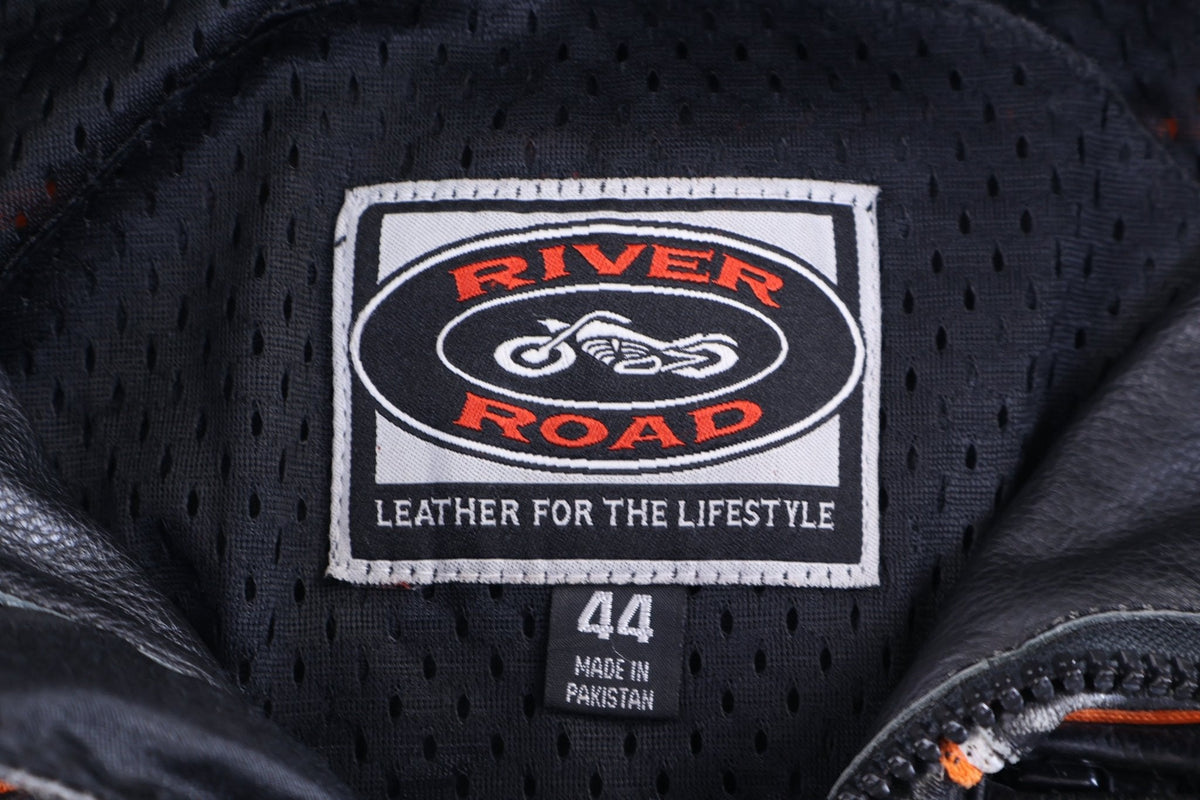 Vintage River Road Black Full Zip Leather Jacket product image 5