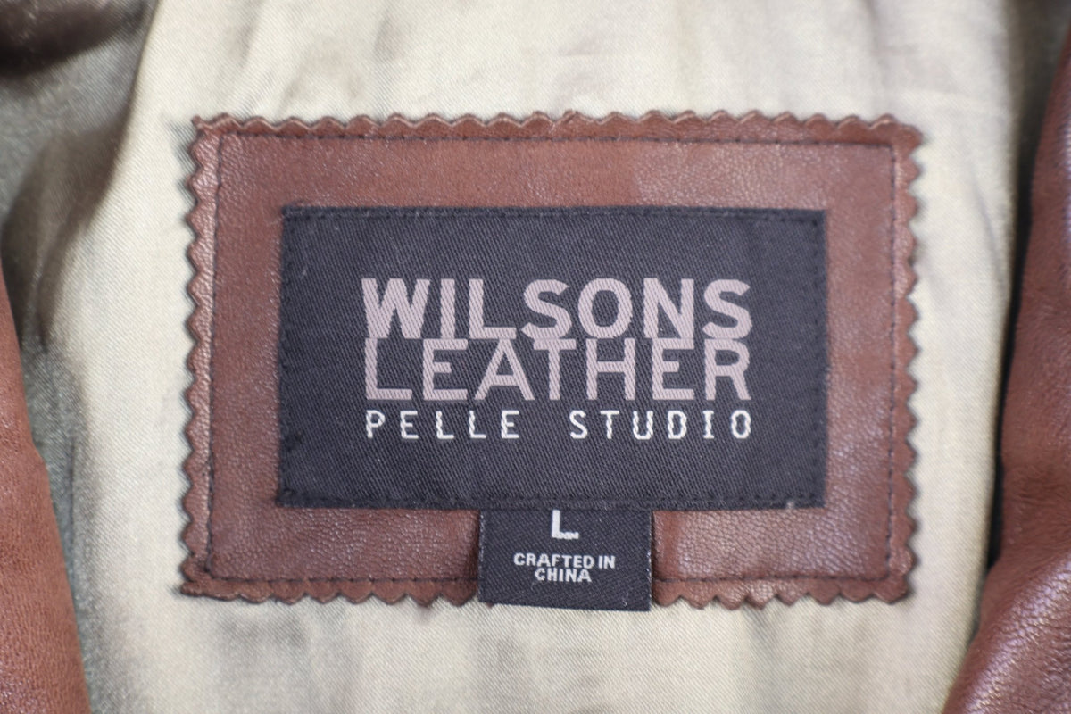 Vintage Wilsons Leather Brown Full Zip Jacket product image 3