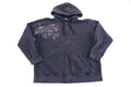 Y2K Anchor Blue Embroidered Black Full Zip Hoodie product image 1