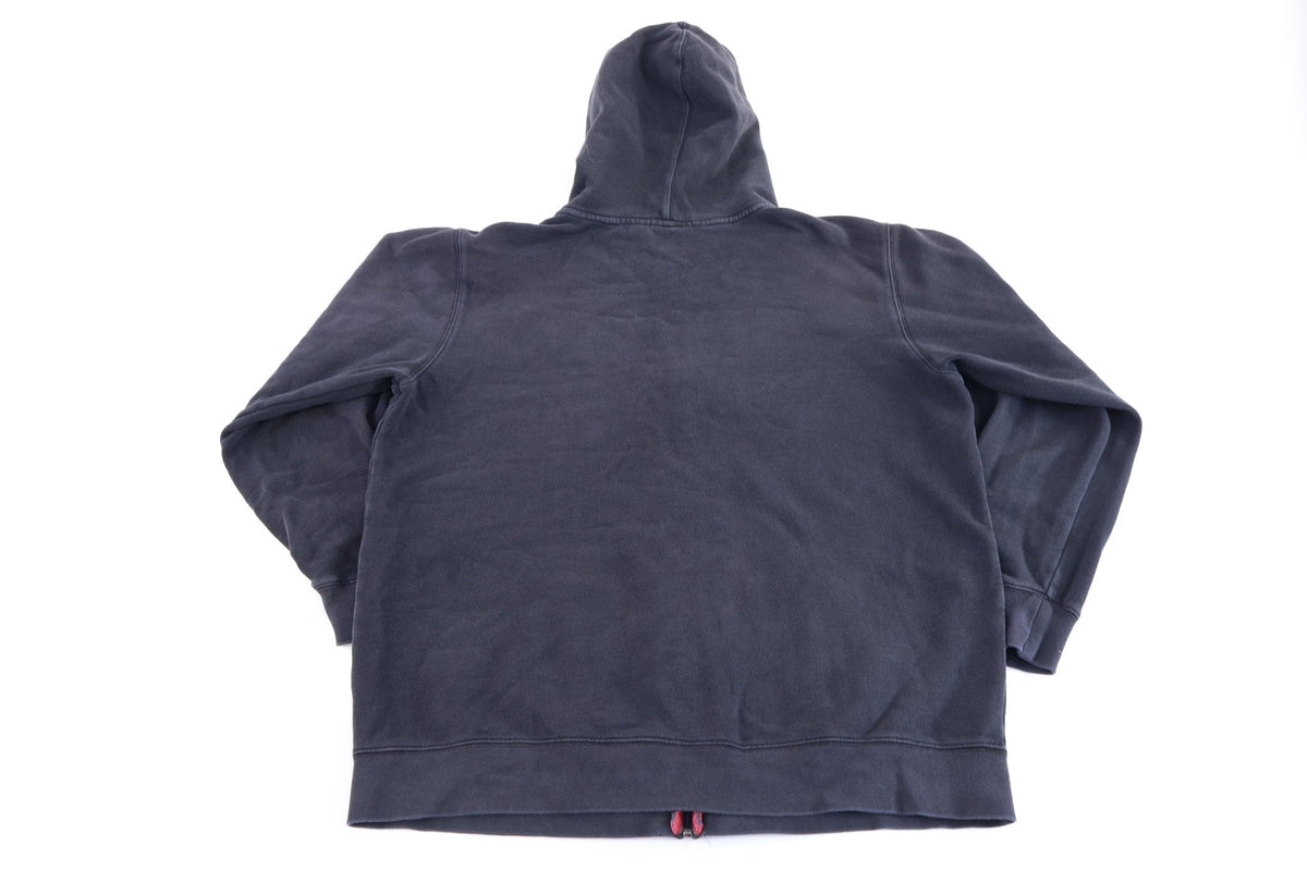 Y2K Anchor Blue Embroidered Black Full Zip Hoodie product image 2