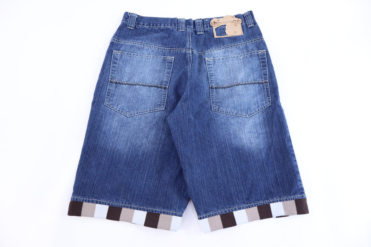 Y2K Raw Blue Dark Wash Denim Shorts product image 1