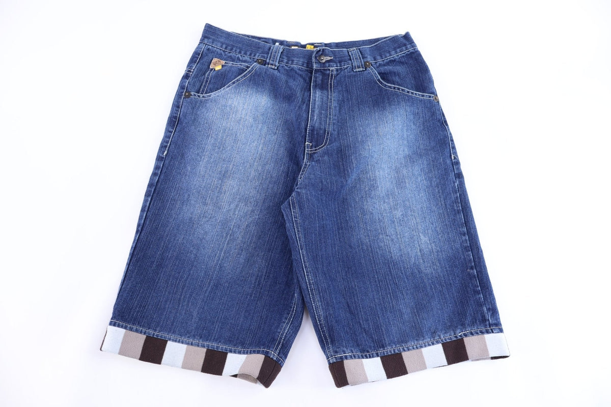 Y2K Raw Blue Dark Wash Denim Shorts product image 2