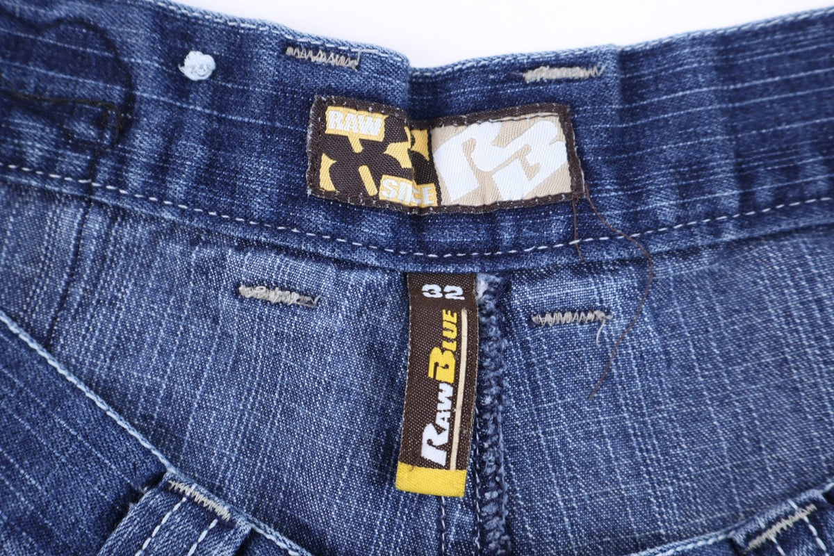 Y2K Raw Blue Dark Wash Denim Shorts product image 4